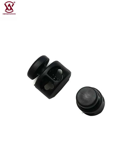 POM Material Spring 2 Hole Cord Lock Lightweight Mini Plastic Cord Lock for Bag Accessories