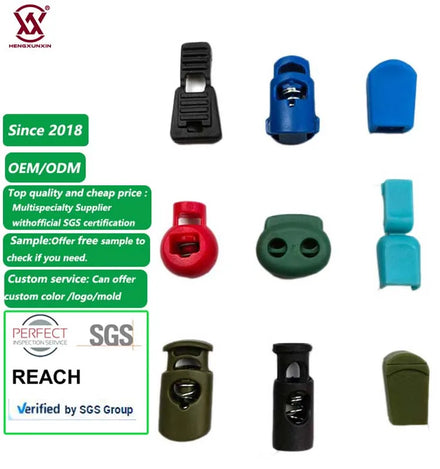 Custom Color Fashionable PVC Plastic Drawstring Elastic Stopper Rope Spring End with Pom Cord Lock Stopper