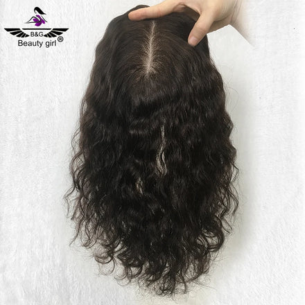 Beauty Girl Factory Hot Sale Soft Natural Wavy for Thinning Hair White Women Silk Top European Human Hair Toppers