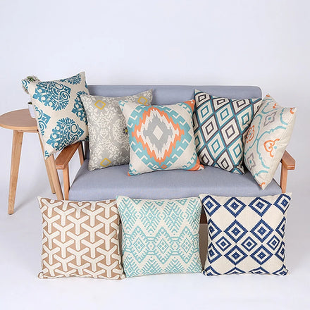 Amity Manufacturer Wholesale Geometric Printing Polyester Throw Pillowcase Hotel Decorative Sofa Cushion Covers