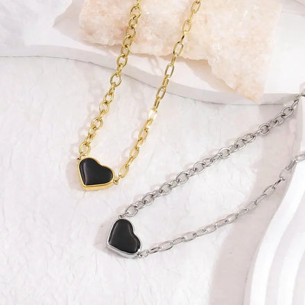 Fashion 3 Piece Girls Ladies Gift Set European Style Heart Shape Drop Oil Simple Bracelet Pendant Necklace Earrings Jewelry Set