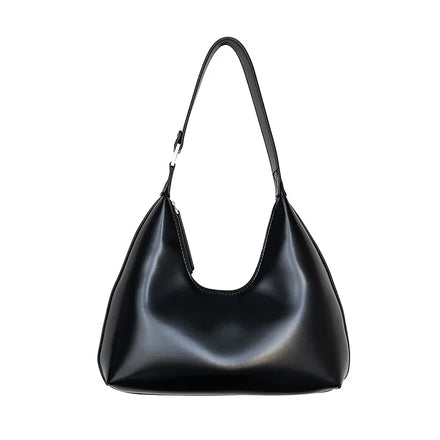 2025 Fashion Retro Women's Large Capacity Saddle Handbag Half Moon Patent Leather Design Candy Zipper Lightweight Portable