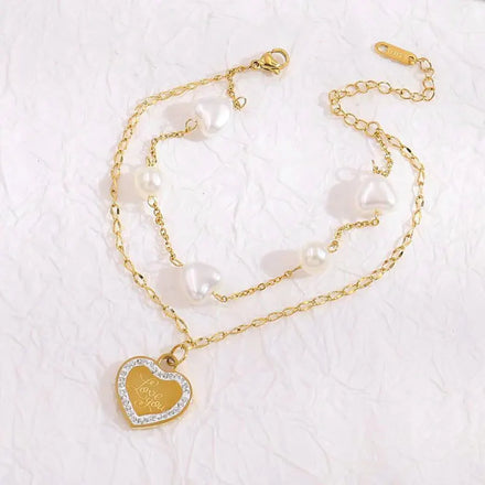 Exquisite Heart Shape Tarnish Free 18K Gold Plated Stainless Steel Wholesale Jewelry Set Pendant Necklace Bracelet Earrings
