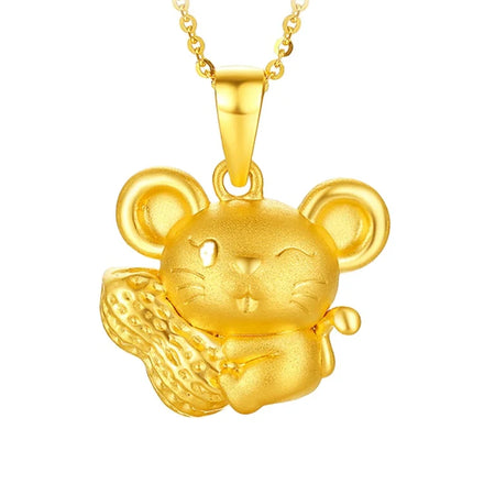 HD0277 2020 New Rat Plated Gold Plated Cute Peanut Little Mouse Pendant Necklace Cartoon Mini Men and Women Necklace