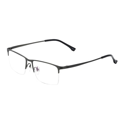 Brand Design Optical Eyeglasses Frames Gold Black Semi Titanium Half Rim Glasses with Spectacle