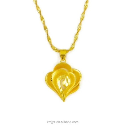 Copper-Plated Gold New Peach Heart Pendant Women's Xiangyun Heart-To-Heart Pendant Live Broadcast One Piece Dropshipping Jewelry