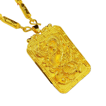Plated Placer Dragon Pendant Faux Necklace Live Tiktok Supply Wholesale Copper Electroplating Vacuum Gold