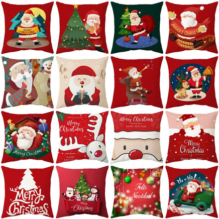Amity Sofa Cushion Print Christmas Throw Pillow Cover Holiday Gift Christmas Sofa Seat Cushion Covers Decorative Home