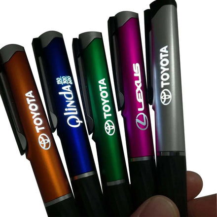 Multifunction Custom logo Led Light Logo Promotional Smart Lighting up Laser logo Ball Pen for Promotional