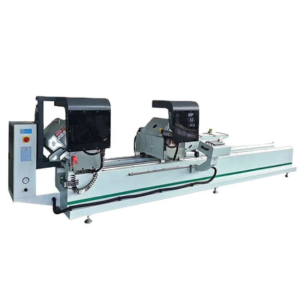 Caretech CNC PLC 500x4500 High Precision Double Head 45/90 Cutting Saw Machine 4.4KW 380V UPVC/PVC Aluminum Window Profile