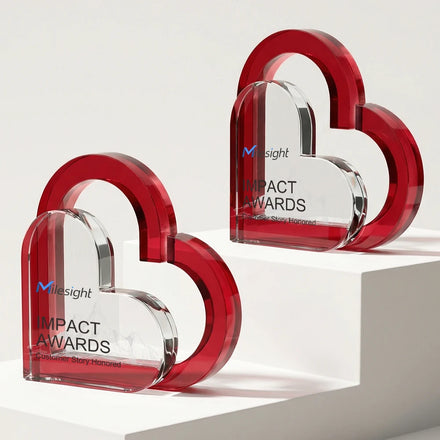 Jadevertu New K9 Crystal Heart Shape Trophy Plaque Award Customizable Logo 15x15x4cm Polished & Durable