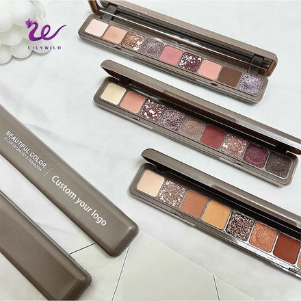 New Professional 9 Color Custom Eye Shadow Makeup Pigmented Glitter Eyeshadow Palette Private Label