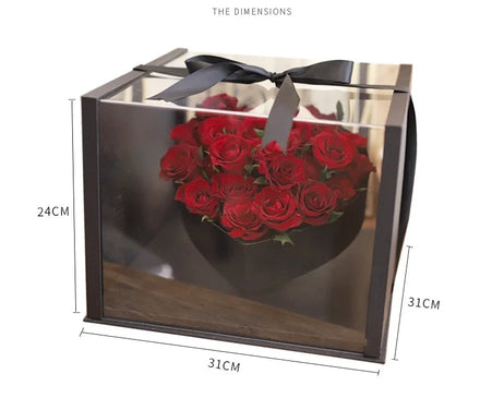Transparent Flower Box Packaging for PVC Luxury Rose Gift Flower Boxes