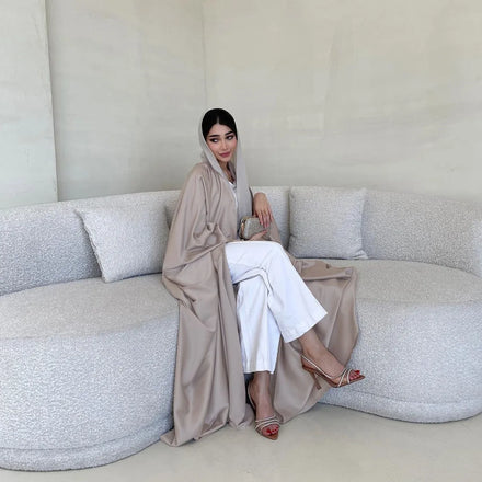 Abaya Dubai 2025 Open Abaya Solid Color Long Sleeve Dress for Women Abaya Dubai Turkey Muslim Fashion Hijab Dress