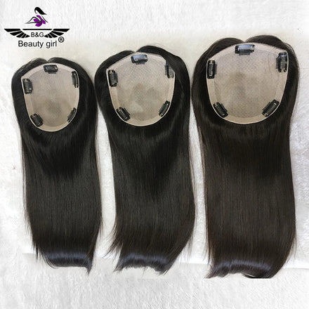 Low Price 130% Density Brazilian European Russian Top Grade Hair Pieces in Stock Thinning Hair Topper for WomenS Glue Less