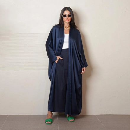 Abaya Femmes Robe Musulmane V-neck Long Sleeve Solid Color Material Traditional Muslim Clothing&Accessories
