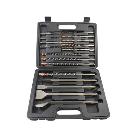17 Pcs Cross Carbide Tip SDS Plus Electric Hammer Chisel Drill Bit Set for Concrete Masonry Marble Granite