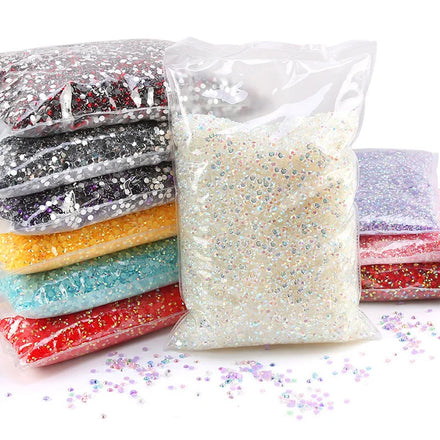 2MM 50000Pcs Bagged Transparent Colorful Resin Flat Bottom Bling Bling Nail Art Rhinestones for Nail Decoration Clothing DIY
