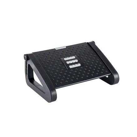 Desk Footrest Adjustable Foot Rest with Massage Function Ergonomic PP Material Office Stool 6 Positions Height Adjustment Black