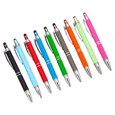 Aluminum Material High Quality Metal Ballpoint Pens Promotional Soft Touch Stylus Pens Customized Logo Rubber Ballpoint Pens
