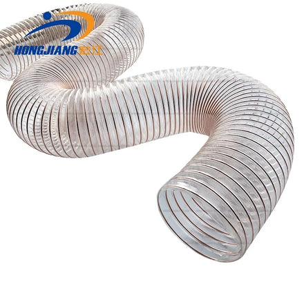 Flexible Copper Steel Wire Transparent Pu Ducting Hose Air Duct Hose PU Polyurethane Tube
