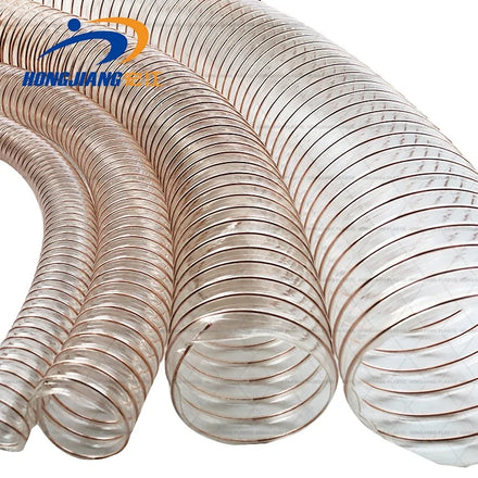 PU PVC Large-diameter Steel Wire Wood Dust Chips Very Flexible Compression Industrial Suction Spiral Plastic Duct Hose