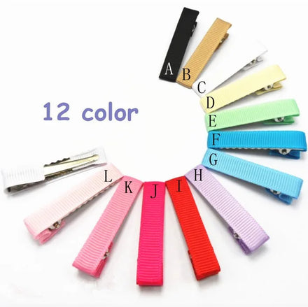 Kimmy Durable Eco-friendly European & American Style 4.5cm Partical Ribbon Wrapped Alligator for Metal Hair Clips