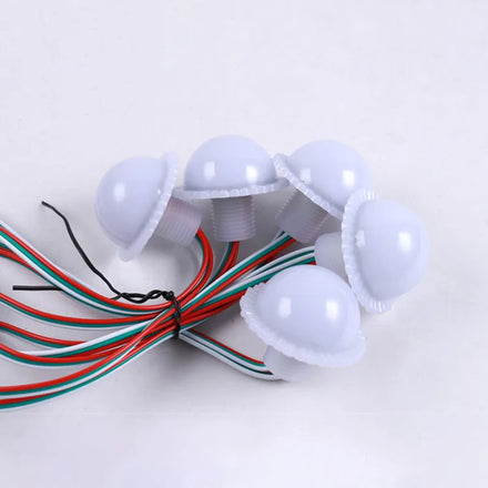 12V 50mm Cabochon RGB IP67 PC LED Amusement Ride Outdoor Decoration Pixel Point Lights 120 Degree Beam Angle CRI 85