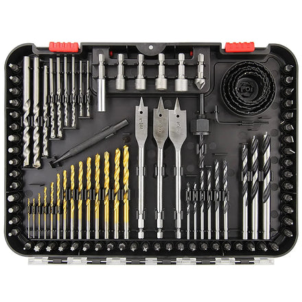 Woodworking Concrete Wells Drill Bits Screwdriver Drill Bits Set 100pcs Wood Hole Saw Spade Twist Countersink Drill Bits Kit