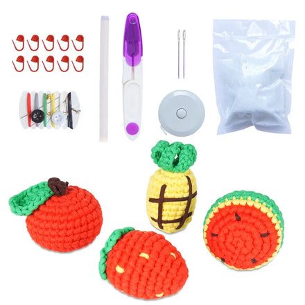 Bohe Custom DIY Easy to Learn Crochet Kits for Beginners Amigurumi Fruit Adults Kids Knitting Kit With Yarn Hook Guide