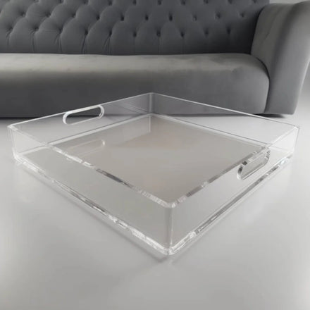 UMI NK0400 Square Clear Large Acrylic High Transparency Customizable Size & Logo Serving Tray for Restaurant Home & Hotel Use