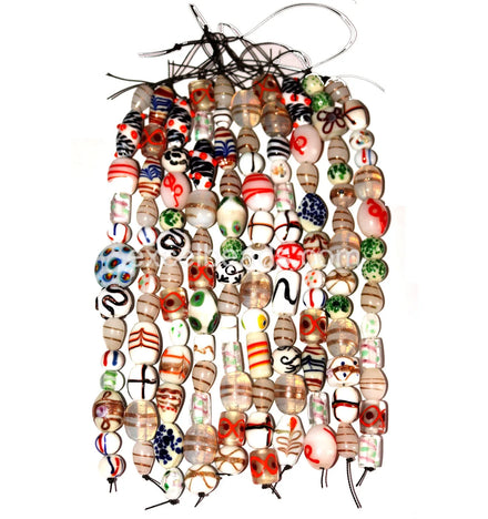 Multi-Shape White Glass and Crystal Beads 8-inch Strands for Jewelry Making Decoration Lamp Work
