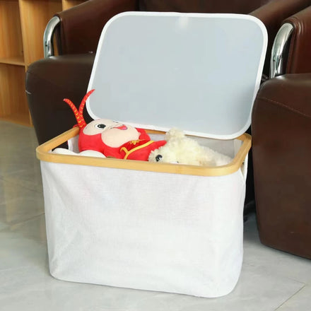Bamboo Laundry Basket Clothes Foldable Laundry Hamper Washing Storage Basket