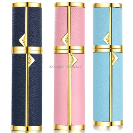 Refillable Travel Perfume Atomizer With Easy Bottom Refill Leather Zinc Alloy Pump Spray Bottle