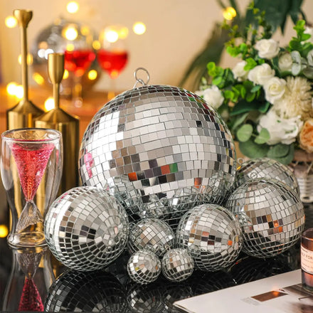 Safe Packing Spot Sale Cheap Silver Pink Gold Black 8cm 10cm 12cm Assorted Sizes Disco Mirror Ball
