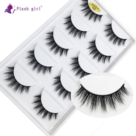 Wholesale Factory Price FG-02 Free Sample 5 Pairs Handmade Natural 3D Mink False Eyelashes