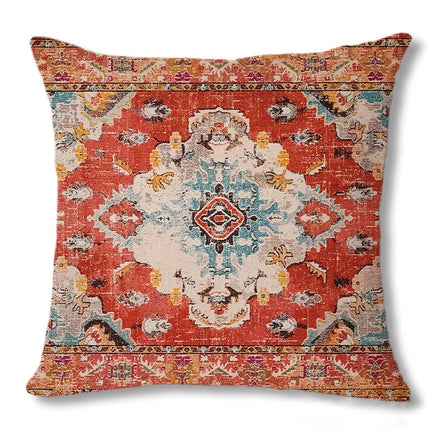 Amity Ethnic Style Pattern Printing Pillow Cover Bohemian Retro Style Sofa Home Decorative Printed Polyester Cushion Cover