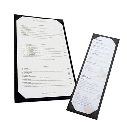 Custom logo Leatherette Menu Holder Single View Cafe Drink Leather Menu Board