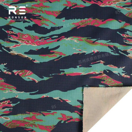NYCO5050 Miami Camouflage Printed Woven Soft Nylon Cotton Ripstop Fabric Durable Use for Dress & Toy WR+ NIR Compliant Treated