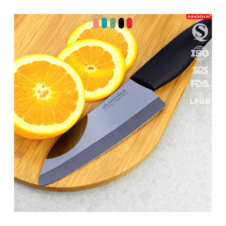 MIDDIA Custom Black Mirror Blade Ceramic Eco-Friendly Vegetable Knife with Plastic Handle
