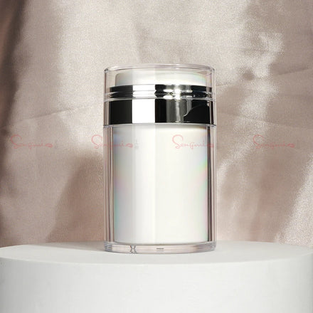 100g Airless Pump Plastic Cream Jar with Airless Pump Plastic Containers for Cream Easy Pump Action