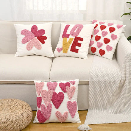 Amity Embroidered Pillow Cover Ins Style Sofa Pillow Cover Valentine's Day Wedding Living Room Bedhead Pillow Cover