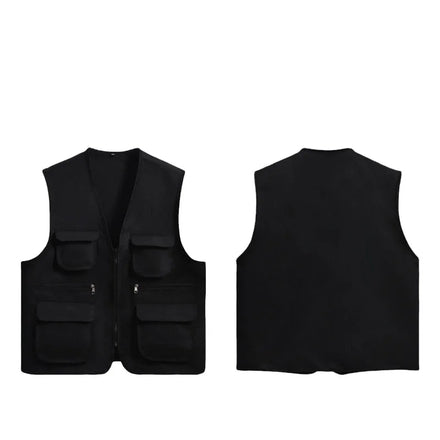 Oem Customized logo Vest Fashionable Multi Pocket Men Vest Volunteer Vest Advertising Photography Workwear
