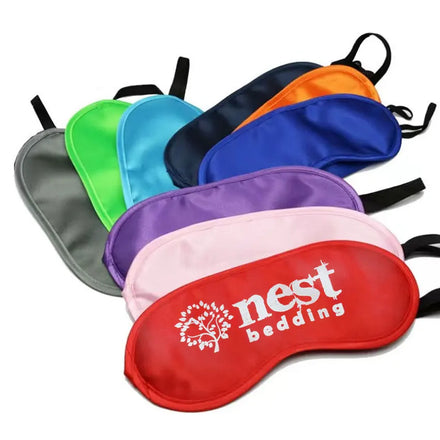 Branded Sleep Mask Giveaway Promotional Cheap Custom logo Printed Polyester Eye Mask