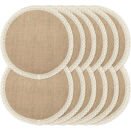 Tabletex Boho Decor Placemats Custom Natural Jute Woven Placemats for Coffee Kitchen Dining Room