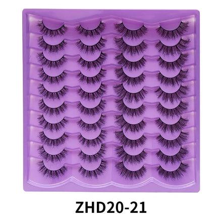 Support Small Wholesale Stable Supply of 20 Pairs Fluffy Eyelashes European and American Short Thick Mixed 20 Pairs Eyelashes