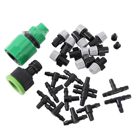 1 Sets Fog Nozzles Irrigation System Portable Misting Automatic Watering 10m Garden Hose Spray Head With 4/7mm Tee and Connector