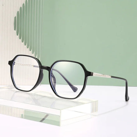 Fashion Blue Light Blocking Glasses Designer Round Glasses Optical Frame Metal Eyeglasses