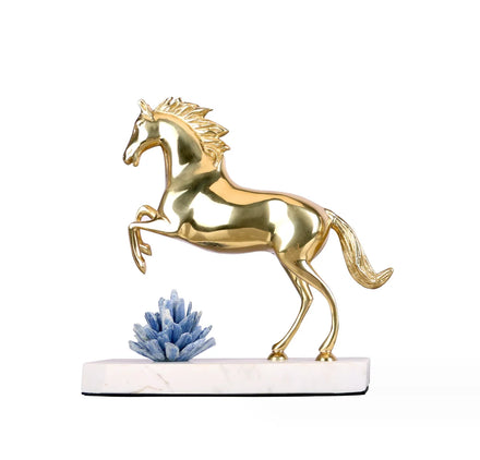 Guangzhou Electroplate Resin Abstract Statue Home Decor Ornament Branch Statues Coral Decor Animals Horse Entrance Decoration