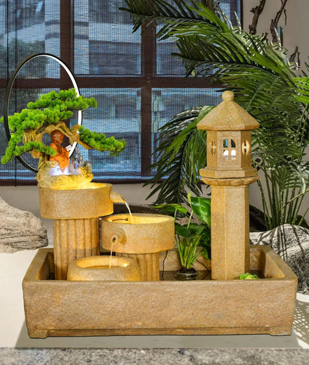 Japanese Light Luxury Waterscape Flowing Water Fountain Ornaments Living Room Courtyard Wealth Decoration Balcony Decor